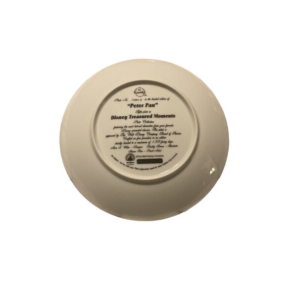 Disney Treasured Moments Peter Pan Collectible Plate 10354 A - Picture 2 of 2